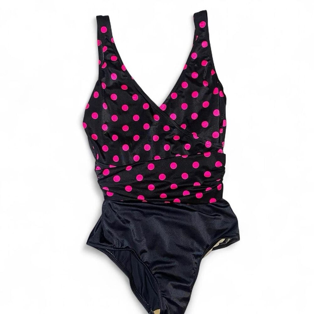 Retro Vintage Women’s Polkadot Swimsuit One Piece By Maxine Hollywood